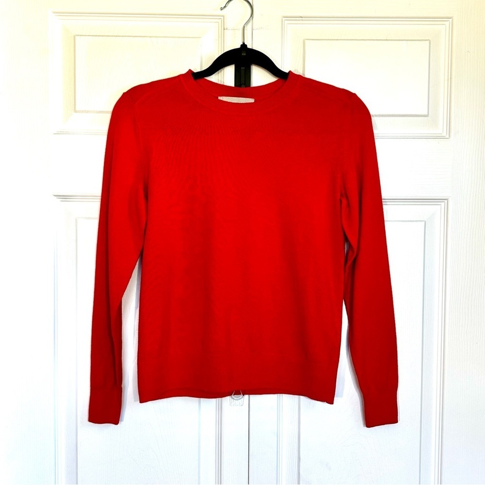 Everlane Cherry Red Organic Cotton Long Sleeve Crew - Women's XXS - EUC